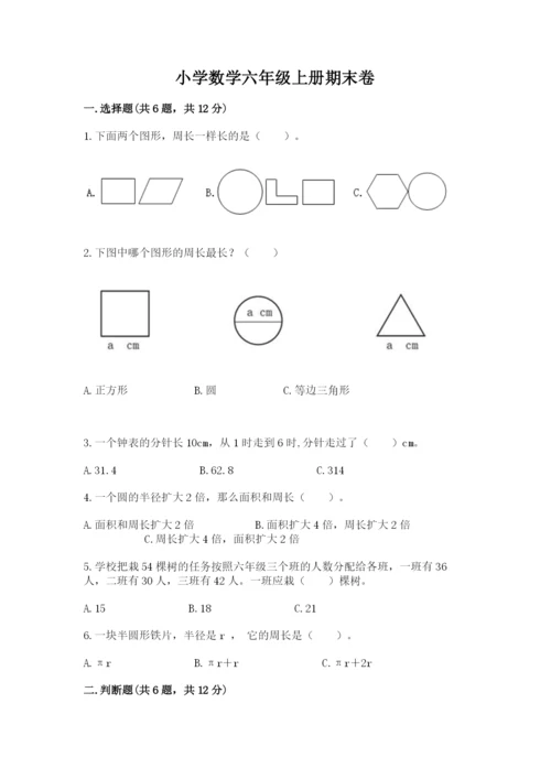 小学数学六年级上册期末卷完美版.docx