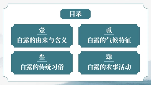 绿色中国风风格格白露节气介绍PPT模板
