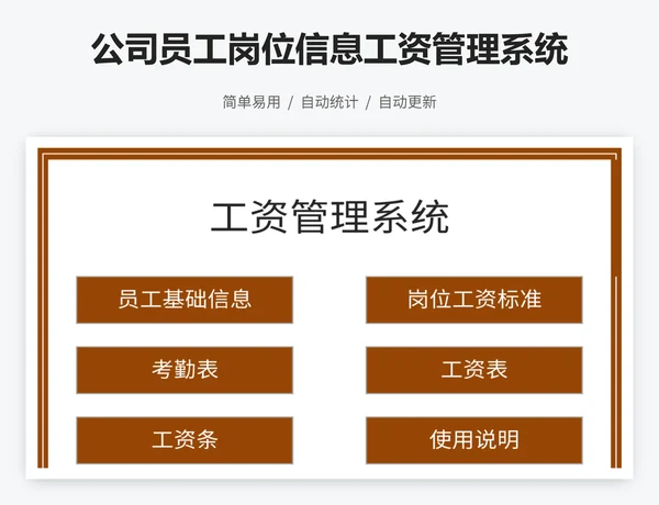 公司员工岗位信息工资管理系统