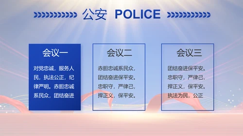 蓝色大气公安民警年终述职报告动态PPT模板