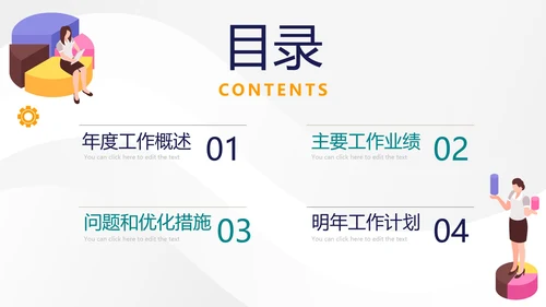 简约商务励志销售年终工作总结PPT模板