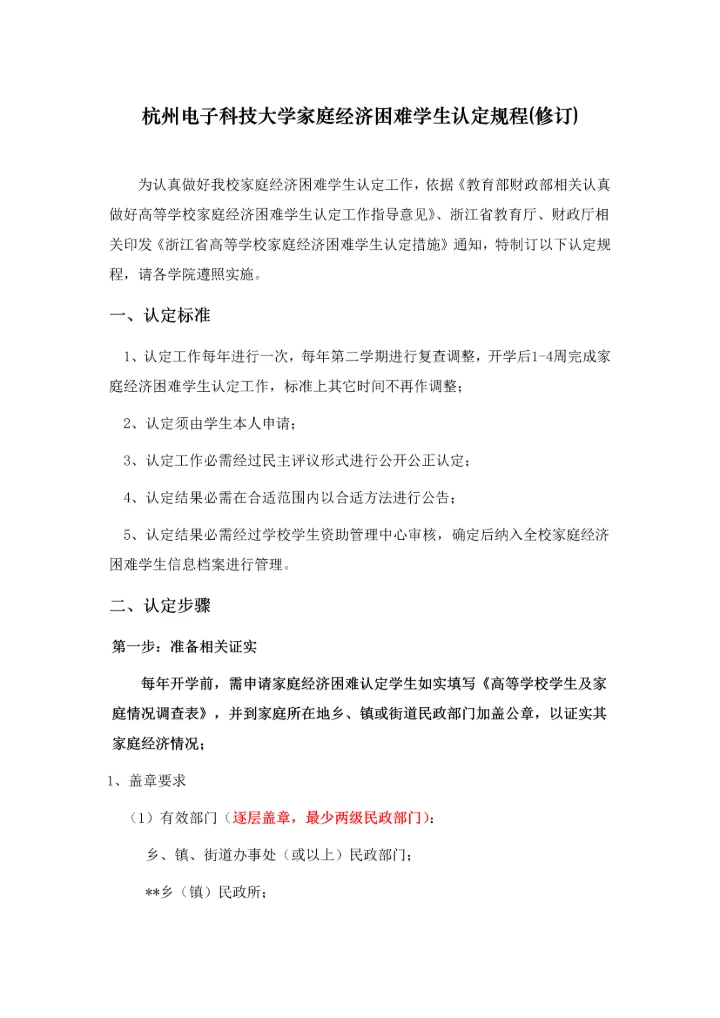杭州电子科技大学家庭经济困难学生认定工作综合流程修订.docx