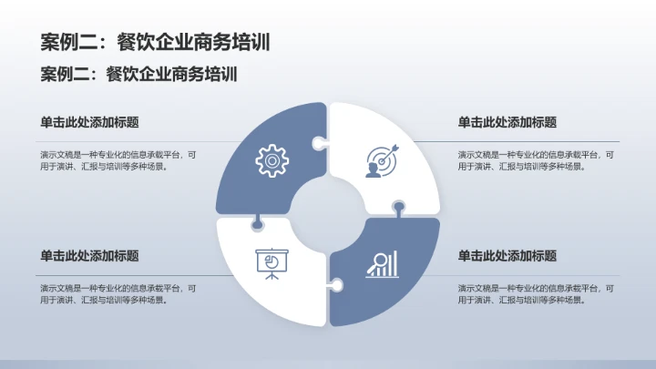 蓝色商务风餐饮酒店PPT模板