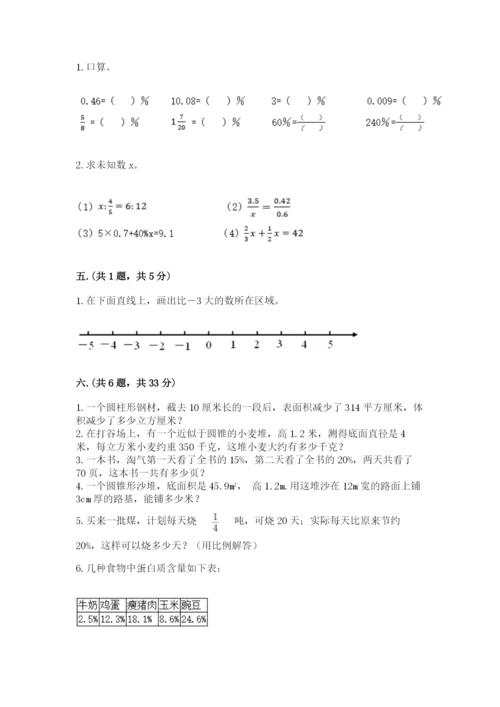 苏教版六年级数学小升初试卷及完整答案一套.docx