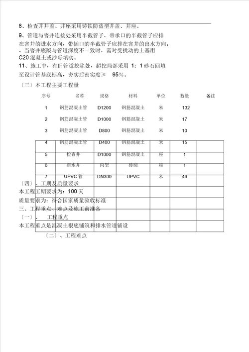 排水管网改造工程施工设计组织方案