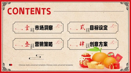 红色中国风恭贺新春营销策划PPT模板