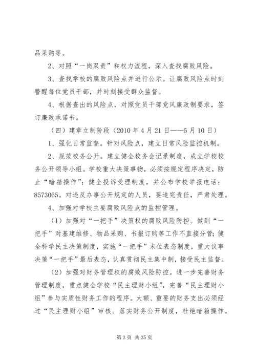 高桥小学腐败风险预警防控实施方案.docx