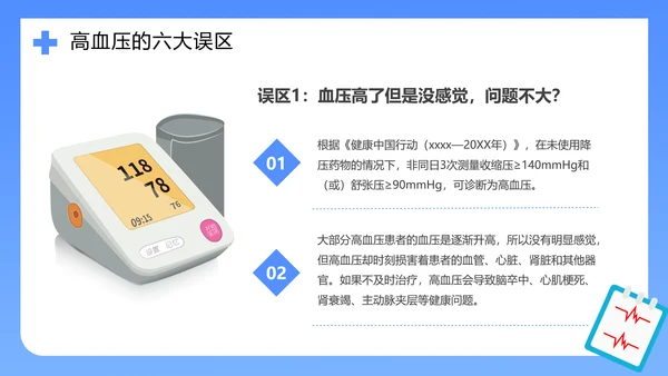 医院心脑血管科预防高血压知识科普PPT模板