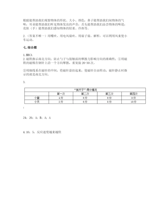 教科版二年级下册科学知识点期末测试卷含答案（基础题）.docx