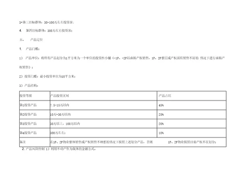 XXXX商业返租销售方案