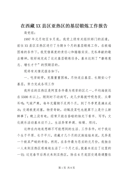 在西藏XX县区亚热区的基层锻炼工作报告 (3).docx