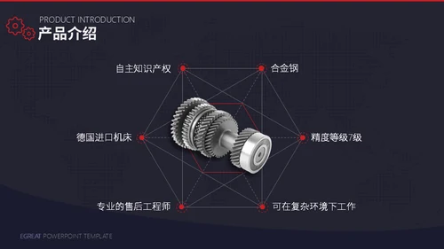 工业时代机械齿轮通用PPT模板