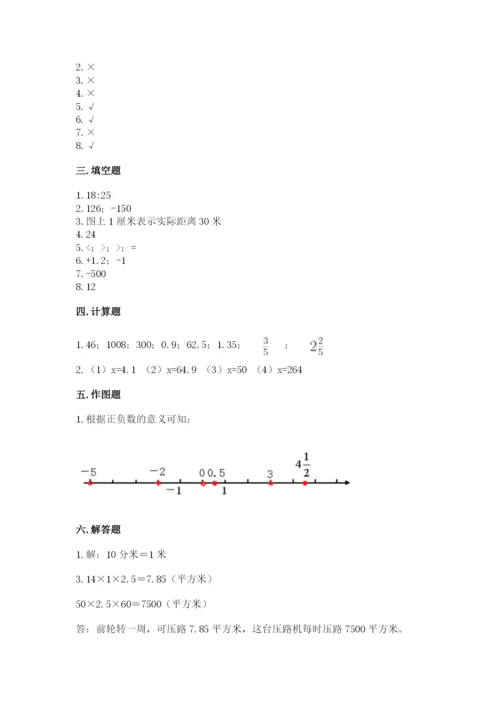 冀教版六年级下册数学 期末检测卷及参考答案（轻巧夺冠）.docx