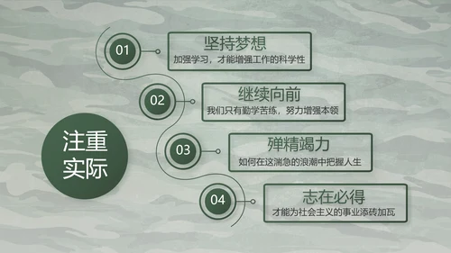 迷彩风八一军事部队主题工作总结PPT