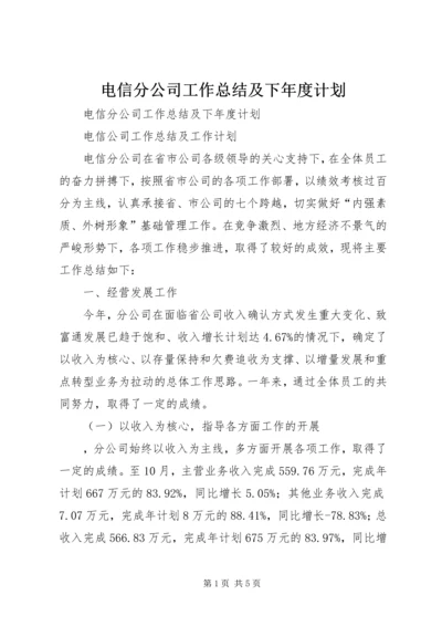 电信分公司工作总结及下年度计划.docx