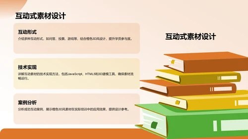 橙色3D风专业培训素材集PPT