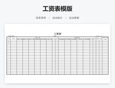 工资表模版