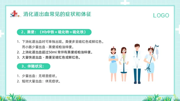 绿色简约消化道大出血的护理PPT模板宣传PPT动态PPT消化道出血