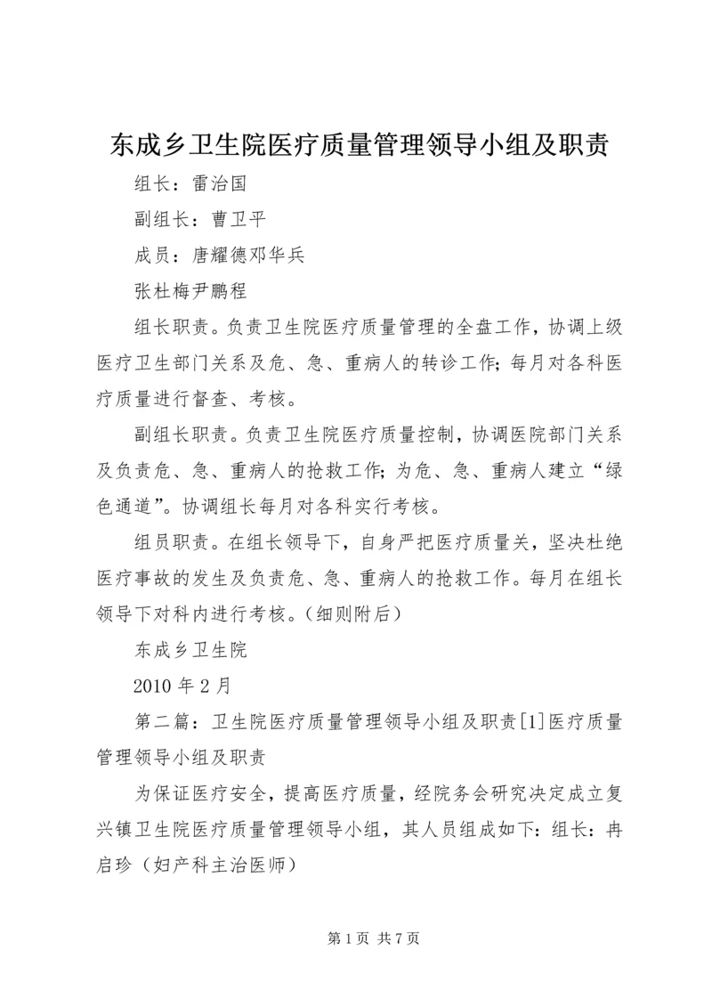 东成乡卫生院医疗质量管理领导小组及职责.docx