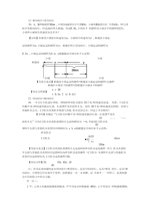 关于高级初中中学数学专题行程问题