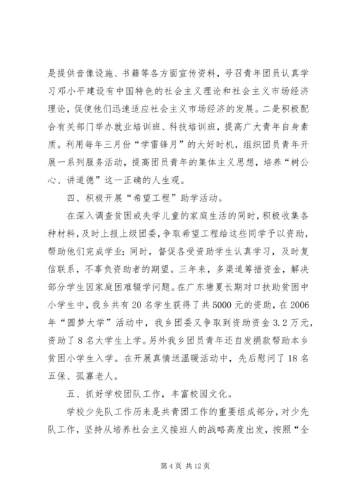 在共青团XX乡第八次代表大会上的报告.docx