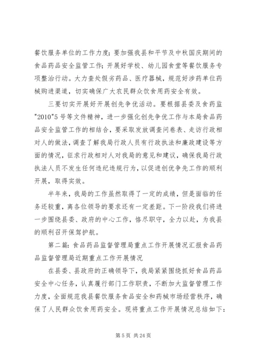 县食品药品监督管理局上半年工作情况汇报.docx