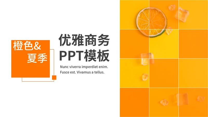橙色夏季风优雅商务工作汇报通用PPT模板