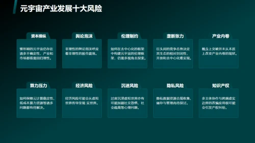 蓝绿色科技风元宇宙通用PPT模板