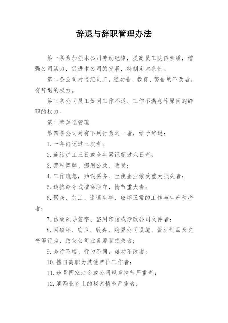 辞退与辞职管理办法.docx