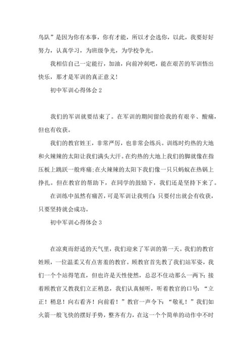 初中军训心得体会合集15篇.docx