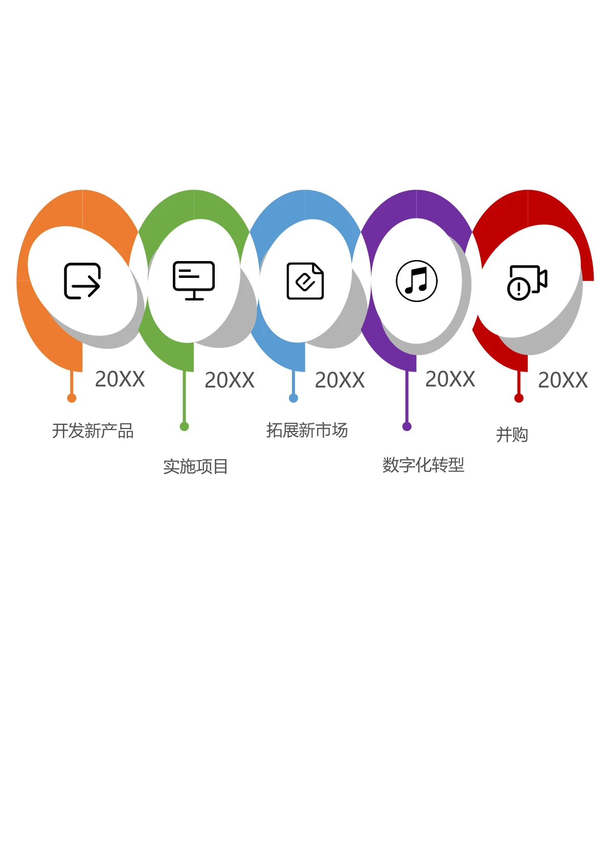 彩色产品开发时间轴模板