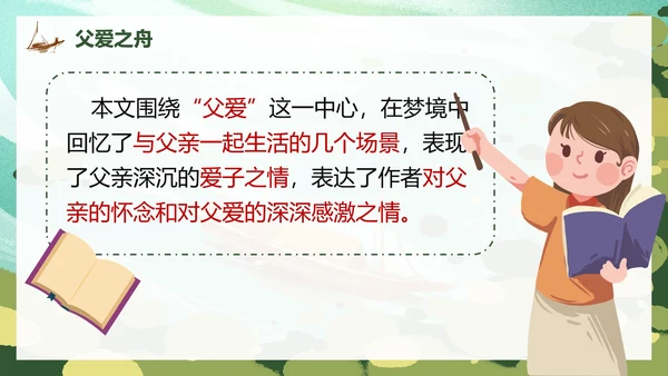 部编版语文五年级上册父爱之舟课件PPT模板