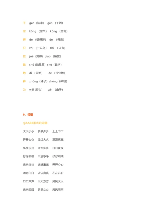 2023年部编版一年级上册语文单元精编知识点.docx