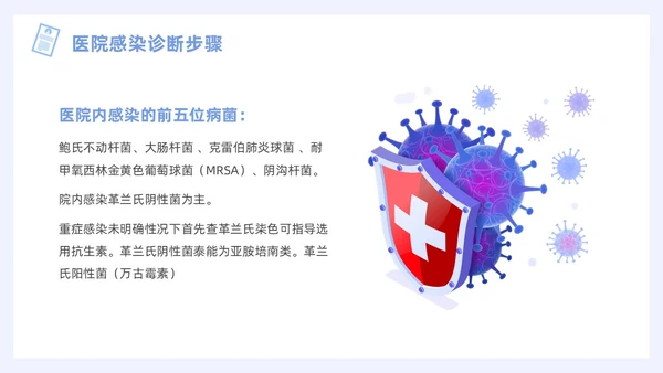 蓝色插画风图示医院PPT院感知识培训
