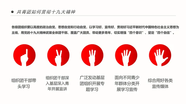 共青团十九大精神学习团委年终总结PPT