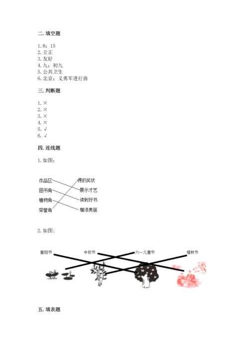 最新部编版二年级上册道德与法治 期中测试卷及答案（考点梳理）.docx