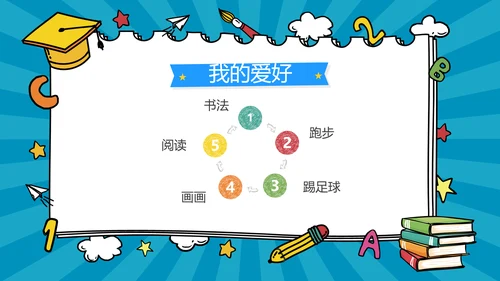 蓝色卡通风小学班干竞选自我介绍PPT模板
