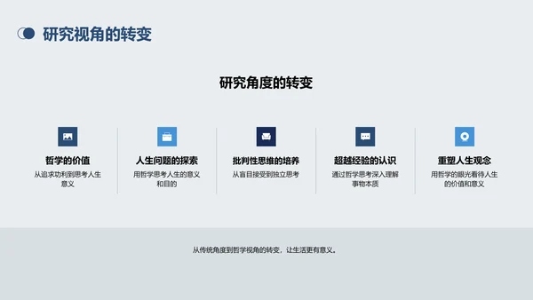 蓝色简约哲学与生活培训课件PPT模板