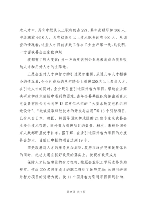 县民营企业人才工作现状调研报告.docx