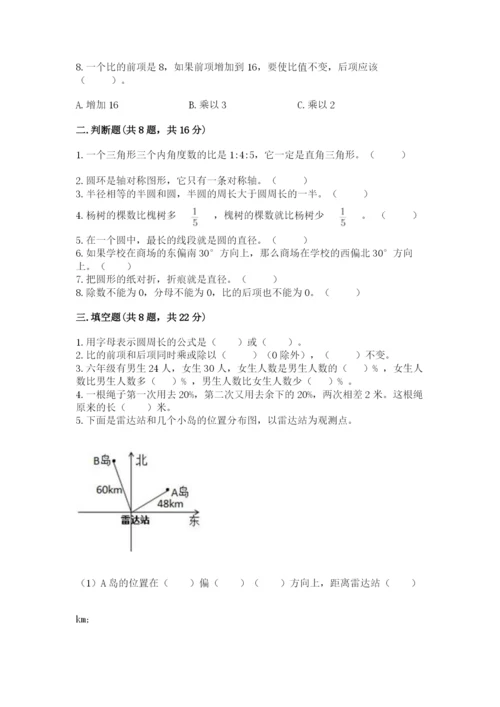 人教版六年级上册数学期末测试卷（能力提升）word版.docx