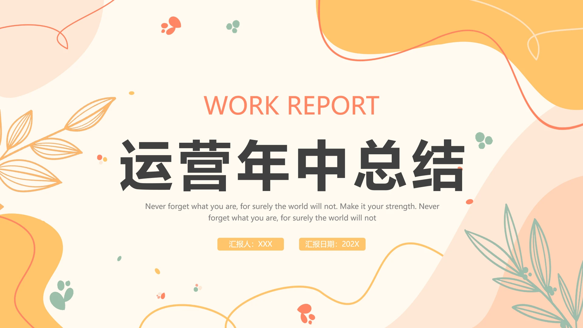 运营部年中工作总结年度工作总结汇报PPT模版