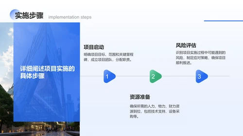 蓝色3D风核心业务推进报告PPT模板