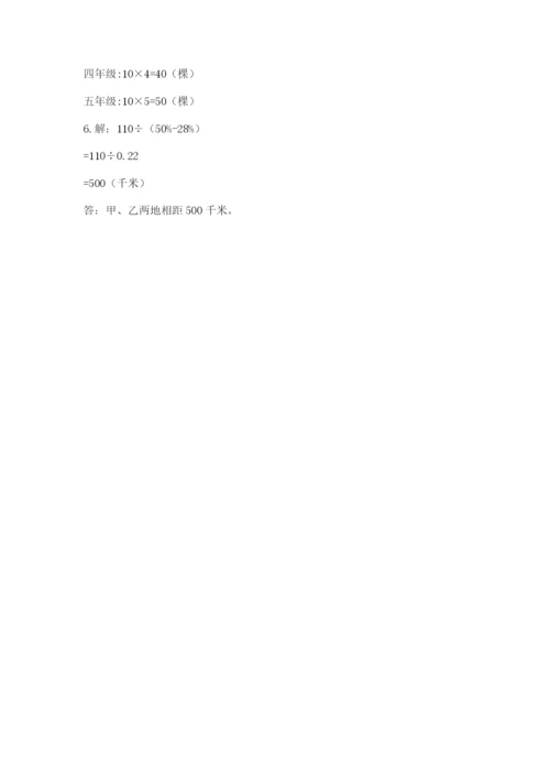人教版小学六年级上册数学期末测试卷【中心小学】.docx