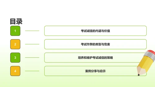 绿色渐变风考试诚信PPT模板