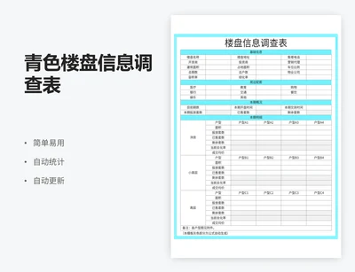 青色楼盘信息调查表
