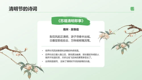 绿色水墨风清明节的文化传承与习俗解析PPT模板