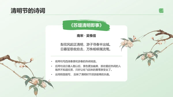 绿色水墨风清明节的文化传承与习俗解析PPT模板