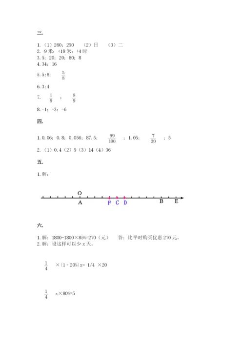 人教版六年级数学下学期期末测试题精品（名校卷）.docx