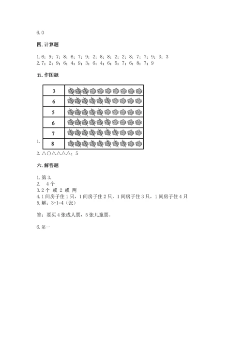 北师大版一年级上册数学期中测试卷及参考答案（综合卷）.docx