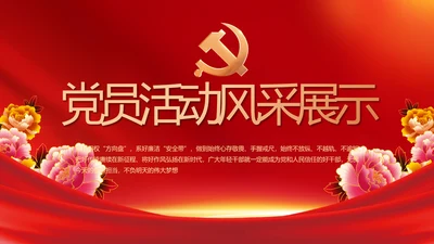 党支部党员风采展示年年终总结PPT
